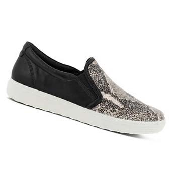 Ecco Soft 7 Street Slip On Casual Skor Dam Svarta Grå | SE 79SGL